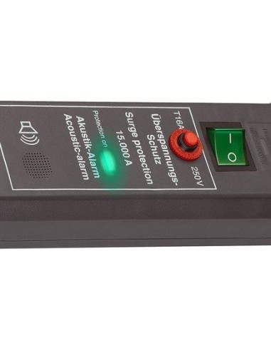 Base de tomas múltiples Secure-Tec con protección contra subidas de tensión y señal acústica