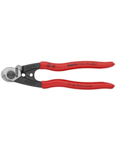 Cortacables para cable trenzado forjado recubiertos de plástico 190 mm KNIPEX 95 61 190