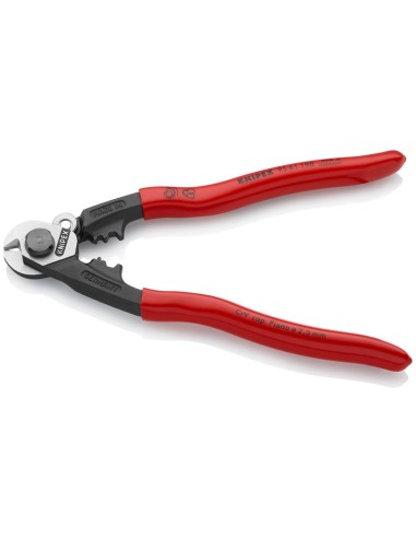 Cortacables para cable trenzado forjado recubiertos de plástico 190 mm KNIPEX 95 61 190