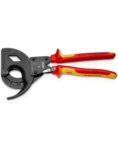 Cortacables (tipo carraca, 3 pasos) aislados con fundas multicomponentes, según norma VDE negro atramentado 320 mm KNIPEX 95 36