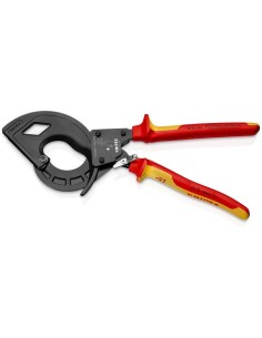 Cortacables (tipo carraca, 3 pasos) aislados con fundas multicomponentes, según norma VDE negro atramentado 320 mm KNIPEX 95 36 2
