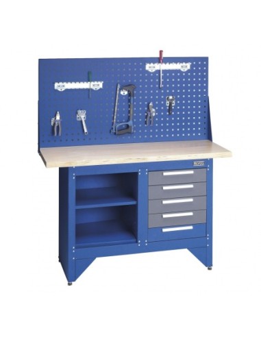 Alyco 192640 mesa de trabajo reforzada con 5 cajones
