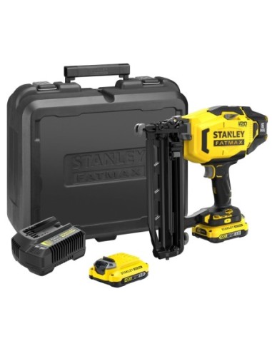 Clavadora de Acabados V20 Li-Ion 18V 16Ga con 2 baterías Li-Ion 2Ah, cargador 2A y maletín
