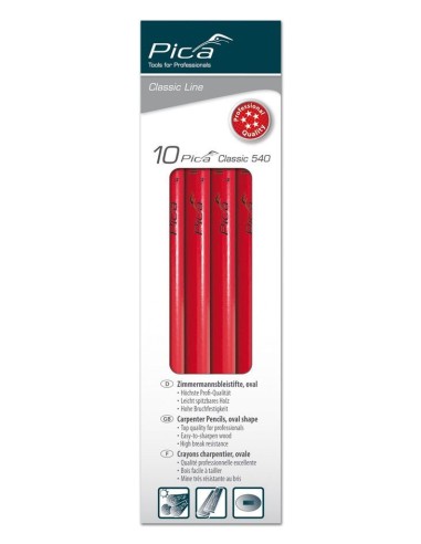 Lápiz de carpintero perfil ovalado Classic 540 (en caja de 10 uds.)