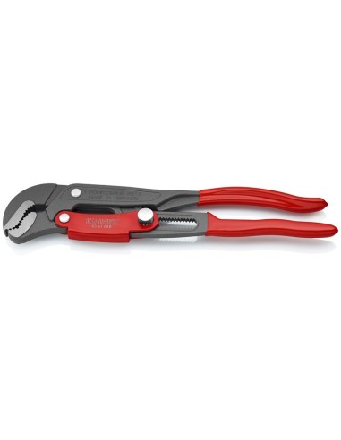 Llave para tubos en forma de S Con ajuste rápido recubiertos de plástico recubierto de pintura pulverizada, gris 330 mm KNIPEX