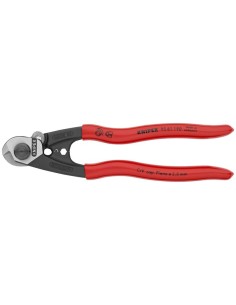 Cortacables para cable trenzado forjado recubiertos de plástico 190 mm (cartulina autoservicio/blíster) KNIPEX 95 61 190 SB