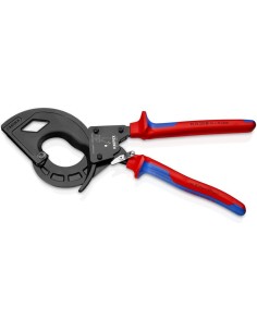 Cortacables (tipo carraca, 3 pasos) con fundas multicomponentes negro atramentado 320 mm KNIPEX 95 32 320 2