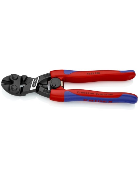 Cortante de fuerza para corte a ras para metal blando y plástico con fundas esbeltas en dos componentes negro atramentado 200 m