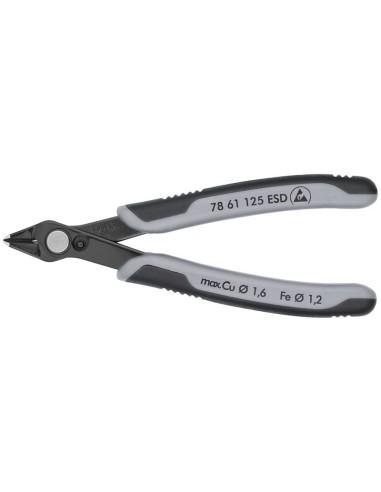 Electronic Super Knips ESD con fundas multicomponentes bruñido 125 mm KNIPEX 78 61 125 ESD