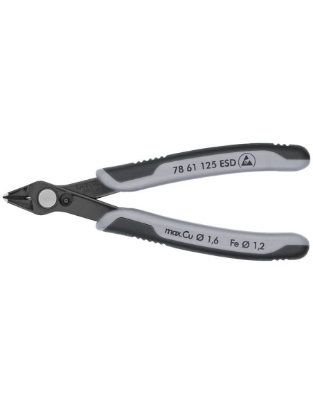 Electronic Super Knips ESD con fundas multicomponentes bruñido 125 mm KNIPEX 78 61 125 ESD