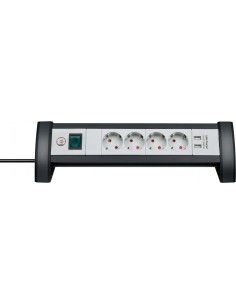 Base de tomas múltiples Premium-Office-Line para sobremesa con puertos USB
