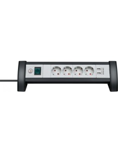 Base de tomas múltiples Premium-Office-Line para sobremesa con puertos USB 2