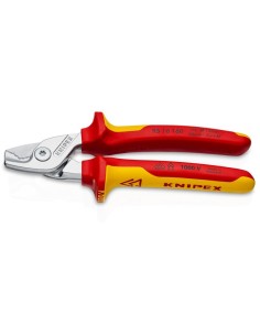 StepCut Tijeras cortacables aislados con fundas multicomponentes, según norma VDE cromado 160 mm KNIPEX 95 16 160 SB