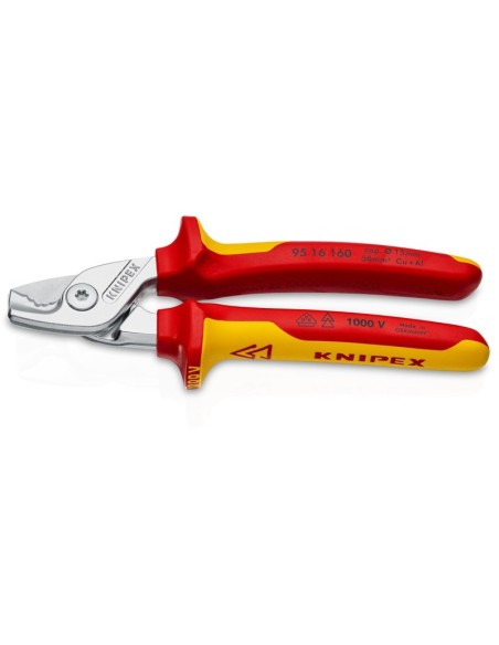 StepCut Tijeras cortacables aislados con fundas multicomponentes, según norma VDE cromado 160 mm KNIPEX 95 16 160 SB