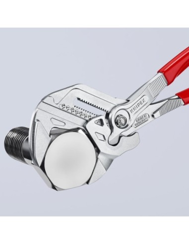 Tenaza llave alicate y llave en una sola herramienta recubiertos de plástico cromado 300 mm KNIPEX 86 03 300
