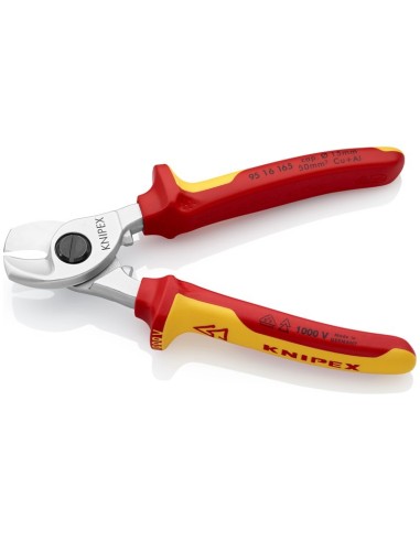 Tijeras cortacables aislados con fundas multicomponentes, según norma VDE cromado 165 mm (cartulina autoservicio/blíster) KNIPE