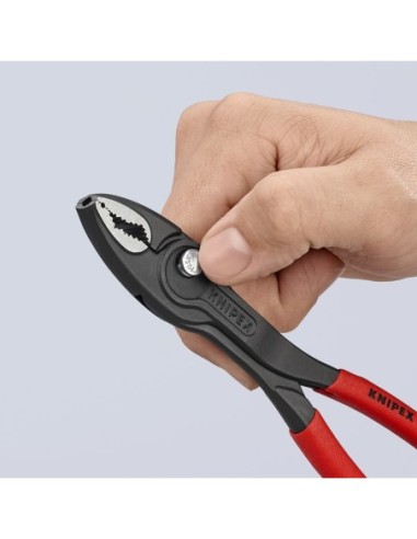 TwinGrip Alicate de agarre frontal ajustable recubiertos de plástico antideslizante negro atramentado 200 mm KNIPEX 82 01 200 S