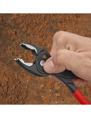 TwinGrip Alicate de agarre frontal ajustable recubiertos de plástico antideslizante negro atramentado 200 mm KNIPEX 82 01 200 S