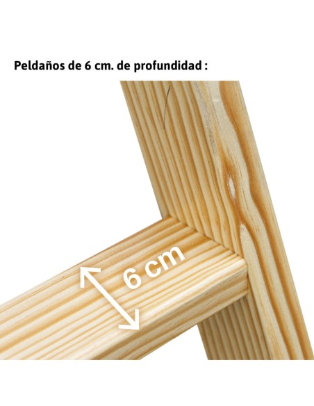 LDB | Escalera doble subida de madera barnizada