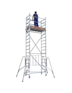 RAPIDO 160 | Andamio de aluminio con ruedas y plataforma de 160x80 cm.