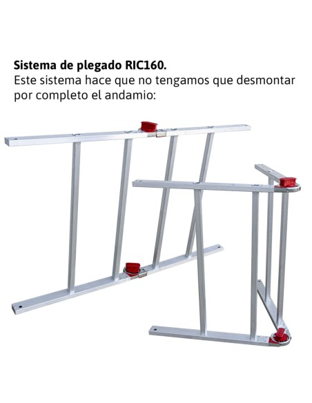 RAPIDO 160 | Andamio de aluminio con ruedas y plataforma de 160x80 cm.