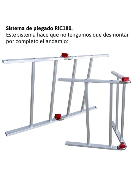 RAPIDO 180 | Andamio de aluminio con ruedas y plataforma de 180x105 cm.