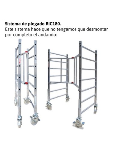 RAPIDO 180 | Andamio de aluminio con ruedas y plataforma de 180x105 cm.
