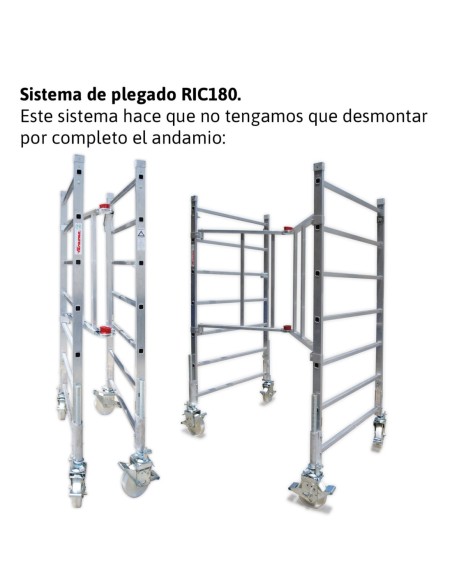 RAPIDO 180 | Andamio de aluminio con ruedas y plataforma de 180x105 cm.