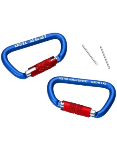 Mosquetón 2 piezas (cartulina autoservicio/blíster) KNIPEX 00 50 03 T BK