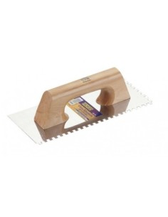 Alyco 195785 llana rectangular inoxidable almenada mango madera