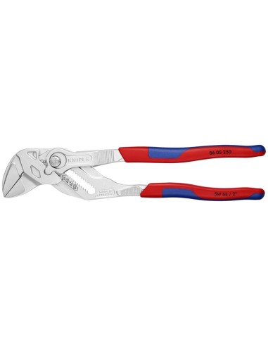 Tenaza llave alicate y llave en una sola herramienta con fundas multicomponentes cromado 250 mm KNIPEX 86 05 250