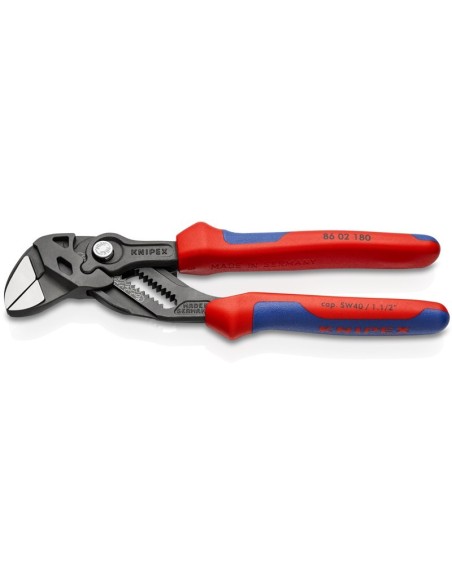 Tenaza llave alicate y llave en una sola herramienta con fundas multicomponentes gris atramentado 180 mm KNIPEX 86 02 180
