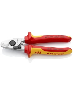 Tijeras cortacables con muelle de apertura aislados con fundas multicomponentes, según norma VDE cromado 165 mm KNIPEX 95 26 16