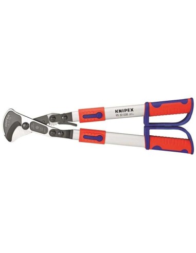 Tijeras cortacables (tipo carraca) con mangos telescópicos con fundas multicomponentes 570 mm KNIPEX 95 32 038