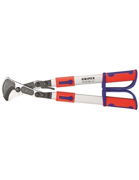 Tijeras cortacables (tipo carraca) con mangos telescópicos con fundas multicomponentes 570 mm KNIPEX 95 32 038
