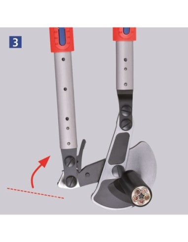 Tijeras cortacables (tipo carraca) con mangos telescópicos con fundas multicomponentes 570 mm KNIPEX 95 32 038