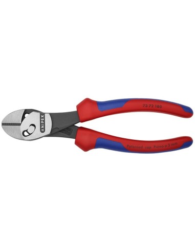 TwinForce Alicate de corte diagonal de alto rendimiento con fundas multicomponentes negro atramentado 180 mm (cartulina autose