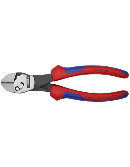 TwinForce Alicate de corte diagonal de alto rendimiento con fundas multicomponentes negro atramentado 180 mm (cartulina autose