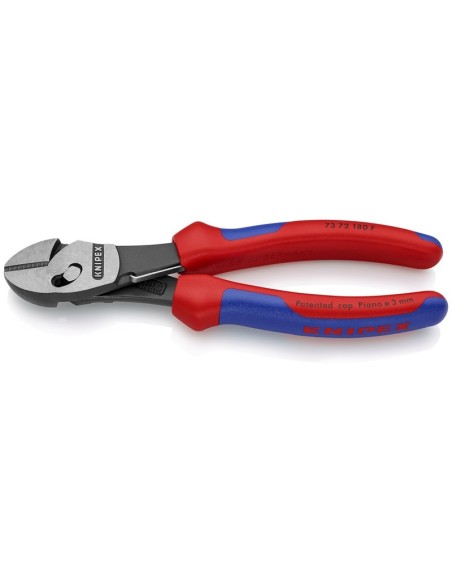TwinForce Alicate de corte diagonal de alto rendimiento con muelle de apertura con fundas multicomponentes negro atramentado 1