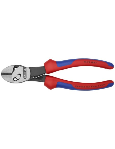 TwinForce Alicate de corte diagonal de alto rendimiento con muelle de apertura con fundas multicomponentes negro atramentado 1
