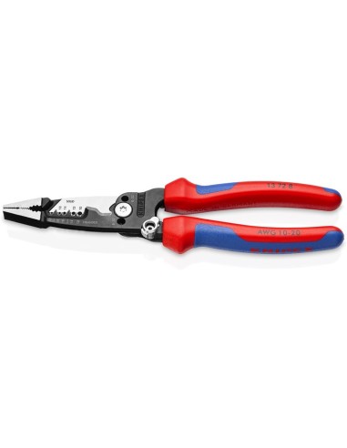 WireStripper Alicate de electricista multifunción modelo americano con fundas multicomponentes negro atramentado 200 mm KNIPEX
