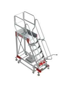 SY60 | Escalera de aluminio con plataforma y cuatro ruedas | Inclinación de 60