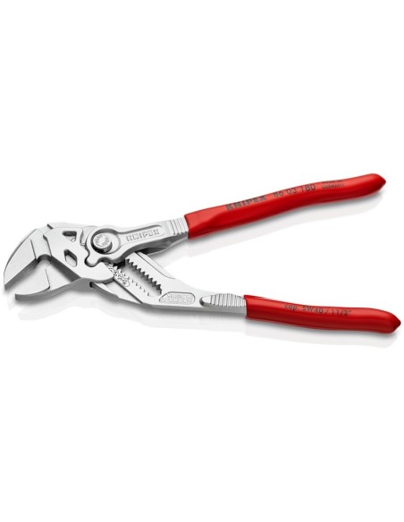 Tenaza llave alicate y llave en una sola herramienta recubiertos de plástico cromado 180 mm (cartulina autoservicio/blíster) KN