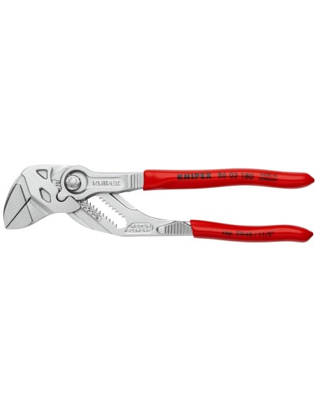 Tenaza llave alicate y llave en una sola herramienta recubiertos de plástico cromado 180 mm (cartulina autoservicio/blíster) KN