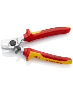 Tijeras cortacables con muelle de apertura aislados con fundas multicomponentes, según norma VDE cromado 165 mm (cartulina auto 2