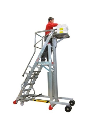 PICK | Escalera con plataforma y plano de carga eléctrico