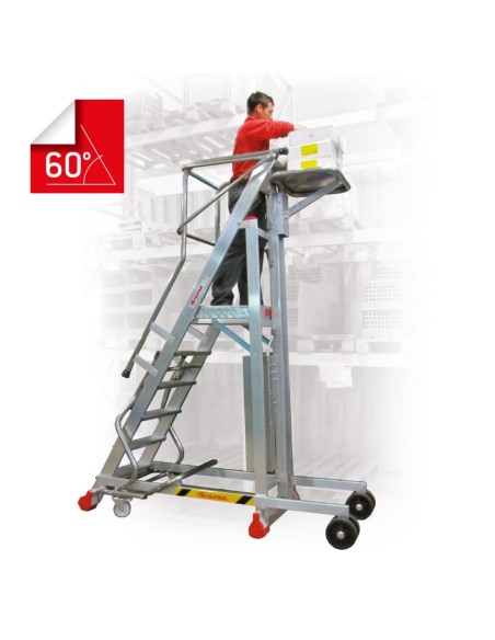 PICK | Escalera con plataforma y plano de carga eléctrico