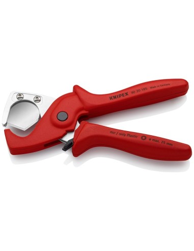 PlastiCut Cortatubos para tubos flexibles y de protección de plástico reforzado con fibra de vidrio 185 mm KNIPEX 90 20 185