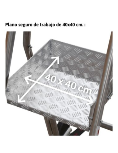 PL | Escalera plegable con amplia plataforma de trabajo