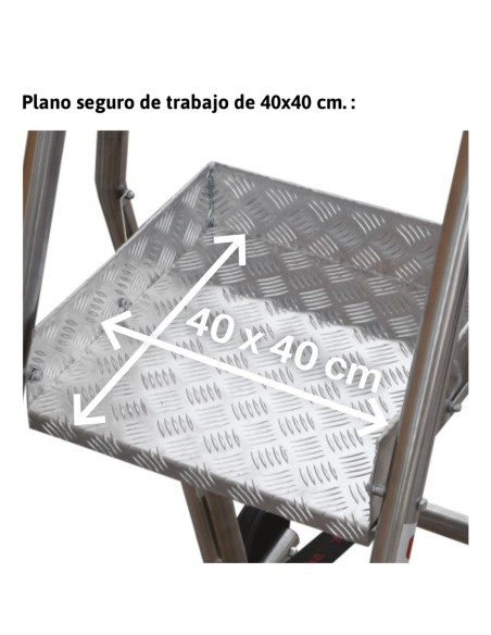 PL | Escalera plegable con amplia plataforma de trabajo